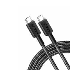 Anker kabel, USB-C na USB-C, pleten, 0,9 m, črn (A81D5H11)