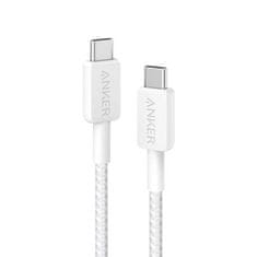 Anker kabel, USB-C na USB-C, pleteni, 0,9 m, bijeli (A81D5H21)