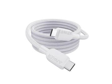 Anker kabel, USB-C na USB-C, pleteni, 1,8 m, bijeli (A81D6H21)