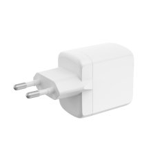 Ksix Gan ultrabrzi zidni punjač 45W PD & PPS, 1 x USB-C + 1 x USB-A, bijeli