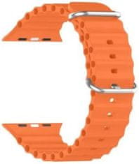 Ksix Izmjenjivi silikonski remen kompatibilan s Apple Watch 42/44/45/49mm, narančasti