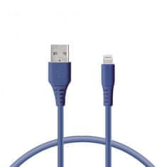 Ksix Kabel za prijenos podataka, Soft, USB-A na lightning, 1.0m, plavi