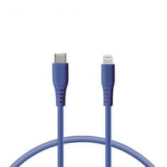 Ksix Kabel za prijenos podataka, Soft, USB-C na lightning, 1.0m, plavi