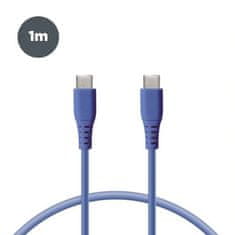 Ksix Kabel za prijenos podataka, Soft, USB-C na USB-C, 1.0m, plavi