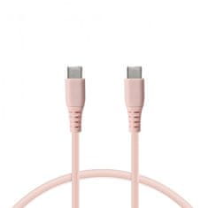 Ksix Kabel za prijenos podataka, Soft, USB-C na USB-C, 1.0m, rozi