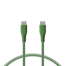 Ksix Kabel za prijenos podataka, Soft, USB-C na USB-C, 1.0m, zeleni