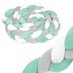 Ricokids Ricokids 3m marame za dječji krevetić - mint-siva