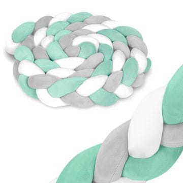 Ricokids Ricokids 3m marame za dječji krevetić - mint-siva