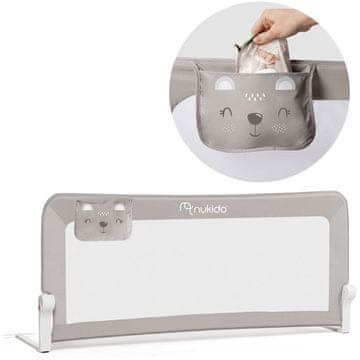 Nukido Zaštitna ograda za krevet 150 x 66 x 35 cm siva