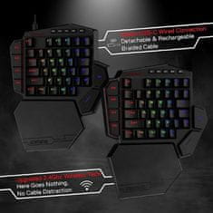 Redragon Diti Elite K585 tipkovnica za igranje jednom rukom, RGB