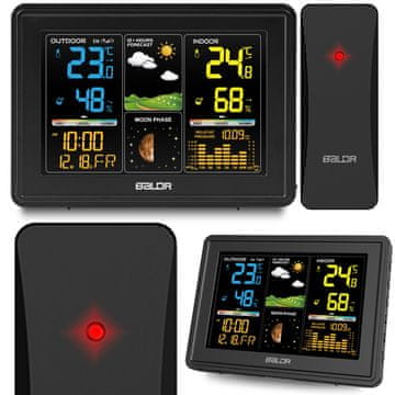 Baldr Meteorološka stanica s zaslonom BD-907 crna