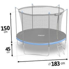 Neo-Sport Vrtni trampolin 6 stopa/183 cm s unutarnjom mrežom i ljestvama
