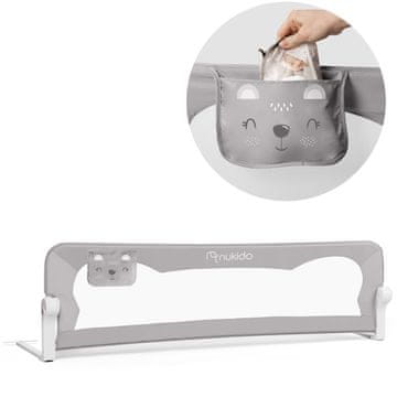 Nukido Zaštitna ograda za krevet 180 x 42 x 35 cm siva