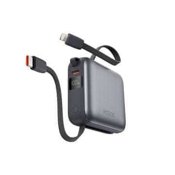 Ksix Prijenosna baterija 10000 mAh, 22.5W ultra brzo punjenje,USB-C + lightning