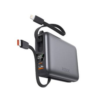 Ksix Prijenosna baterija 20000 mAh, 22.5W ultra brzo punjenje,USB-C + lightning