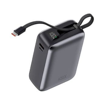 Ksix Prijenosna baterija 30000 mAh, 65W ultra brzo punjenje, integrirani USB-C