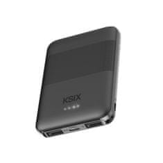 Ksix Prijenosna baterija za punjenje 5000 mAh, 2XUSB-A + USB C utor