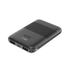 Ksix Prijenosna baterija za punjenje 5000 mAh, 2XUSB-A + USB C utor