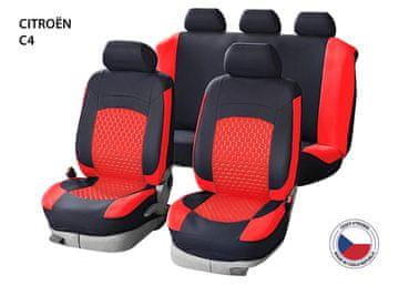 Cappa Presvlake za auto Perfetto HL Citroën C4 crne / crvene