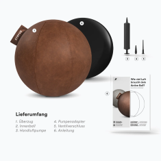 Ksix Aktivna lopta | umjetna koža, visokokv. lopta za vježbanje, smeđa, 65 cm