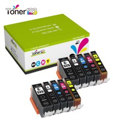 Toner123 Komplet Canon 2× PGI-525BK + 8× CLI-526 / Canon pixma MG-5150, 5250, 5350, 5350S, 6150, 6250, 8150, 8250/ MX-715, 885, 895 zamjenske tinte (10) - 2× crna, 2× crna, 2× cijan, 2× magenta, 2× žuta