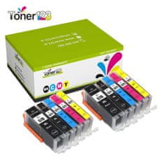 Toner123 Komplet Canon 2× PGI-570PGBK XL + 8× CLI-571 XL / Pixma, MG7750 - MG7753, TS5050, TS6050, TS8050, TS9050 zamjenske tinte (10) - 2×pig.crna XL, 2×crna XL, 2×cijan XL, 2×magenta XL, 2×žuta 