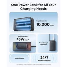 Anker Nano Power Bank 10000 mAh, 45W s ugrađenim USB-C kablom, crn