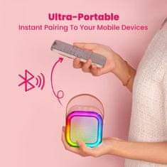 JOJOY® Dječji karaoke uređaj, Bluetooth mikrofon s disko svjetlima i efektima glasa za zabavu | KIDOKE