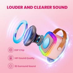 JOJOY® Dječji karaoke uređaj, Bluetooth mikrofon s disko svjetlima i efektima glasa za zabavu | KIDOKE