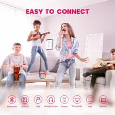 JOJOY® Dječji karaoke uređaj, Bluetooth mikrofon s disko svjetlima i efektima glasa za zabavu | KIDOKE