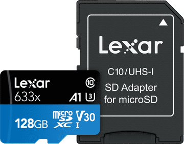 Lexar MicroSDXC 633x UHS-I/A1/U3/10 R95 (V30) memorijska kartica od 128 GB + SD adapter (LMS633128G)