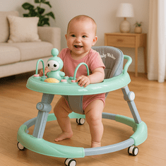 Tavalax 6u1 ergonomska hodalica za bebe s glazbenim pultom, podesivom visinom i 360° tihim kotačima