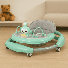 Tavalax 6u1 ergonomska hodalica za bebe s glazbenim pultom, podesivom visinom i 360° tihim kotačima
