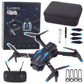 Lean-toys Punjivi 3D 360 LED sklopivi dron s HD kamerom LU800