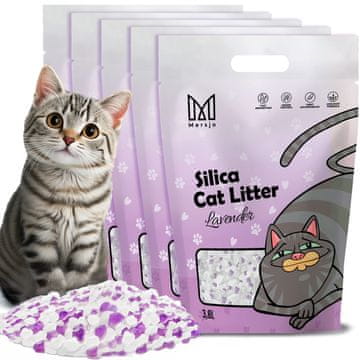 Mersjo Silikonski mačji pijesak s lavandom Mersjo Lavender 5x3,8L