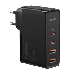 BASEUS Punjač Baseus GaN2 Pro, 4 porta (2x USB, 2x USB-C), 100W, EU, crni