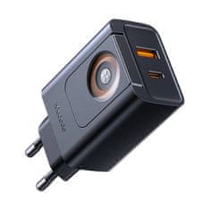 Mcdodo McDodo CH-3700 2u1 USB-C+A punjač 30W, crni, za brzo punjenje tri uređaja