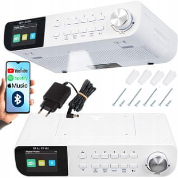 Blow FM LED viseći kuhinjski radio LCD Bluetooth DAB+ bijeli
