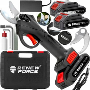 Dexxer Set 21V akumulatorskih škara za orezivanje drveća 2x2Ah, kutija do 30 mm