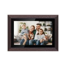 Krüger&Matz Digitalni okvir za fotografije osjetljiv na dodir FRAMEO Wi-Fi zvučnik 10,1” drvo + aplikacija