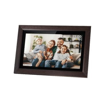 Krüger&Matz Digitalni okvir za fotografije osjetljiv na dodir FRAMEO Wi-Fi zvučnik 15,6” drvo + aplikacija