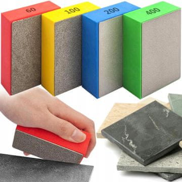 Dexxer Set od 4 dijamantne brusne kocke za keramiku i kamen