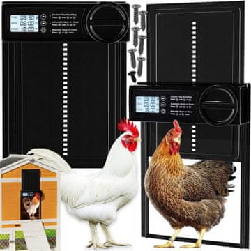 Dexxer Elektronička automatska LCD vrata kokošinjca s tajmerom 33x26cm crna