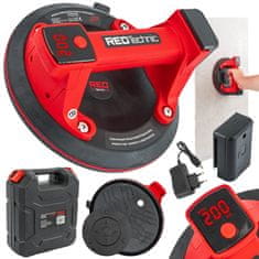 RED TECHNIC Set ručki za usisavanje na baterije s vakuumskom čašicom 200 mm do 200 kg LCD kućište 1,5 Ah