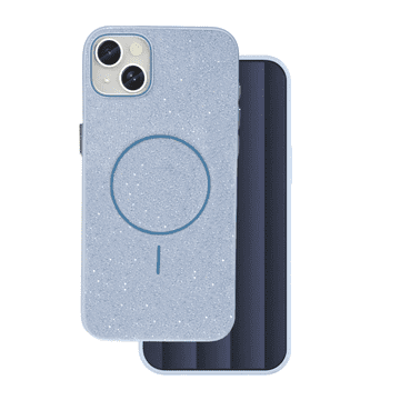 Onasi Silikonska maskica Glitter z MagSafe za iPhone 17 - moder