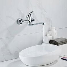 Dexxer Kromirana jednoručna zidna miješalica za umivaonik s okretom od 360°