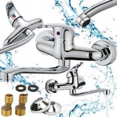 Dexxer Kromirana jednoručna zidna miješalica za umivaonik s okretom od 360°