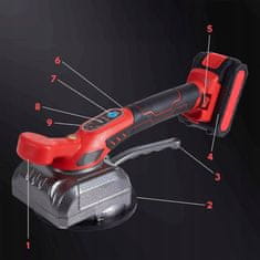 Dexxer 21V baterijska vibrirajuća ploča za polaganje keramike s vakuumom 2x2Ah, kućište 130 mm