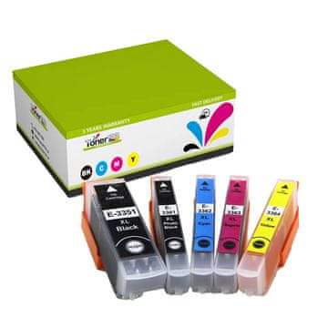 Toner123 Komplet Epson 33XL / C13T33574510 / Expression Premium XP-530, XP-540, XP-630, XP-635, XP-640, XP-645, XP-830 zamjenske tinte (5) - crna XL, foto crna XL, cijan XL, magenta XL, žuta XL