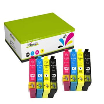 Toner123 Komplet Epson 16XL / Workforce WF 2010, 2510, 2520, 2530, 2540, 2630, 2650, 2660, 2750, 2760 zamjenske tinte (8) - 2x crna, 2x cijan, 2x magenta, 2x žuta